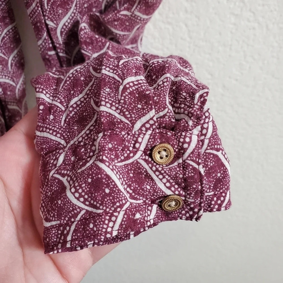 ANTHROPOLOGIE MAEVE Orlo Bib Buttondown Purple White Size XS - Picture 6 of 10